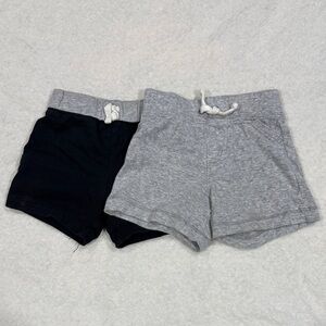 Carter's Gray and Black Cotton Pull-On Shorts Set 9M